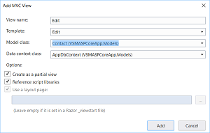Adding Edit Partial View